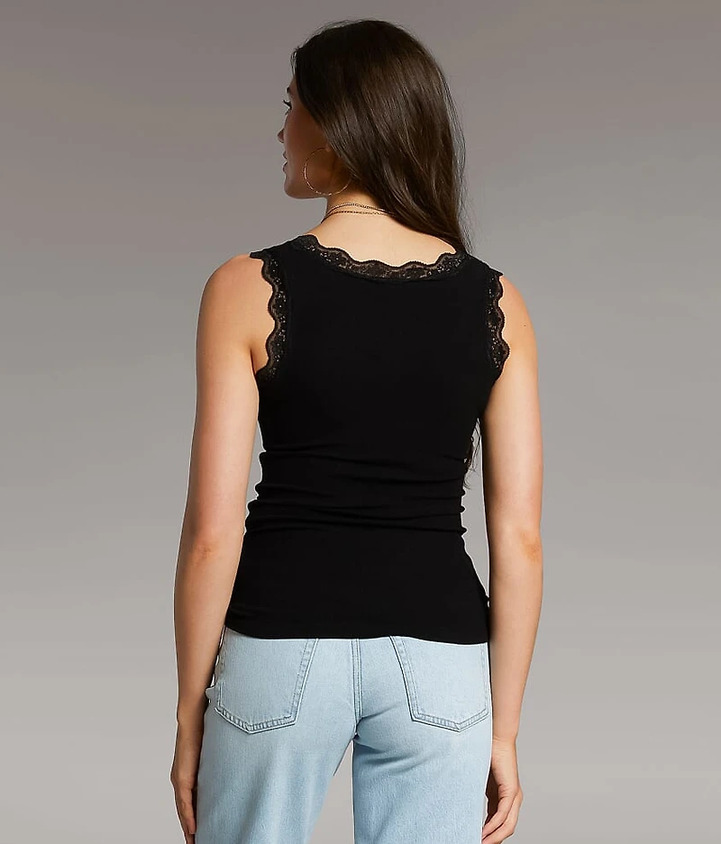 Lace Trim Tank Top