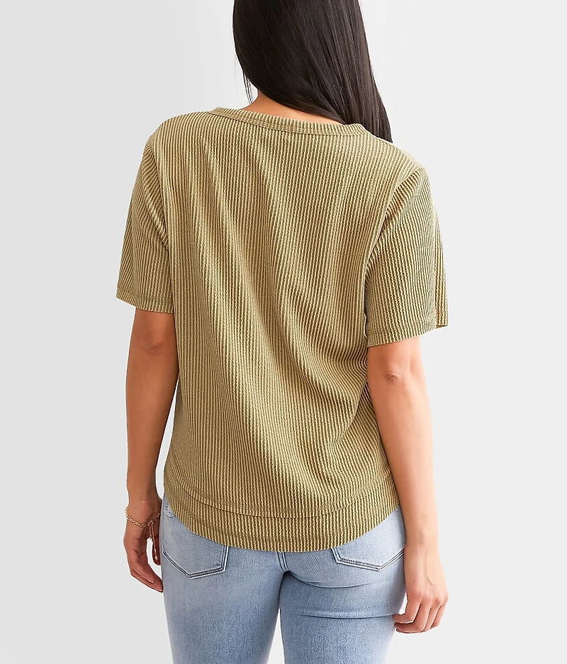 Textured Notch Neck Top