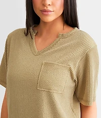 Textured Notch Neck Top