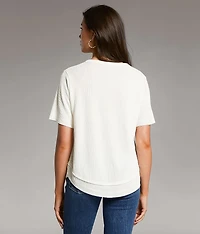 Textured Notch Neck Top