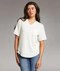 Textured Notch Neck Top