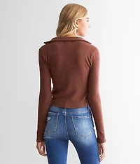 Collared Rib Knit Top