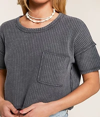 Washed Waffle Cropped T-Shirt