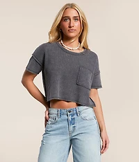 Washed Waffle Cropped T-Shirt