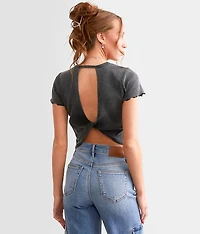 Twisted Open Back Cropped Top