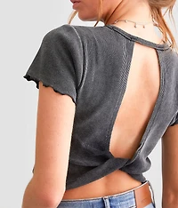 Twisted Open Back Cropped Top