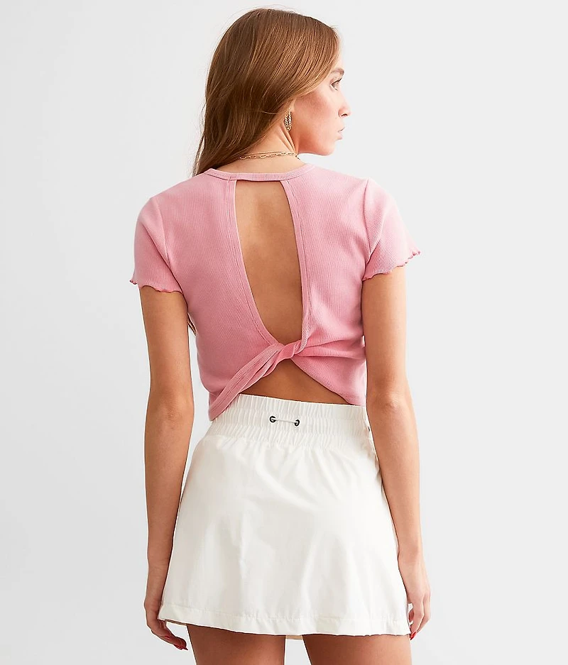 Twisted Open Back Cropped Top