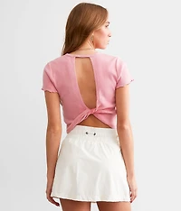Twisted Open Back Cropped Top