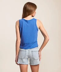 Raw Edge Cropped Tank Top