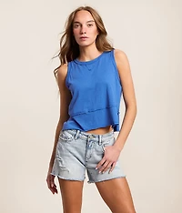 Raw Edge Cropped Tank Top