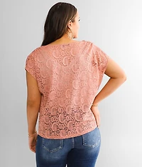 Cowl Neck Lace Top