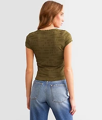 Raw Edge Cropped T-Shirt