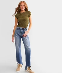 Raw Edge Cropped T-Shirt