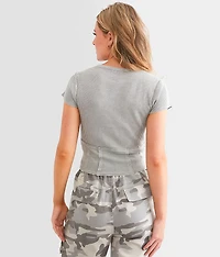 Pieced Waffle Knit Top