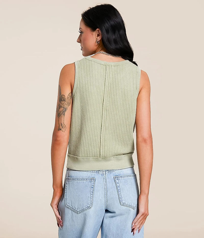 Washed Waffle Tank Top