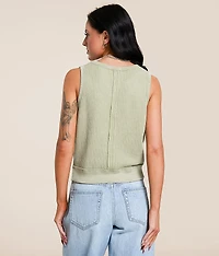 Washed Waffle Tank Top