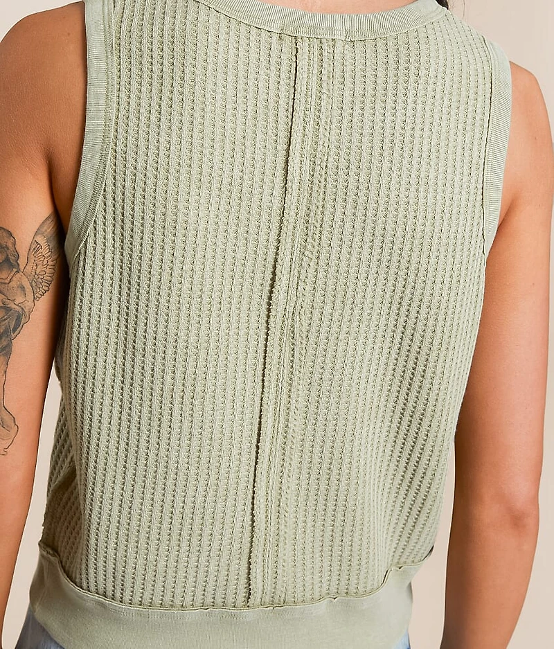 Washed Waffle Tank Top