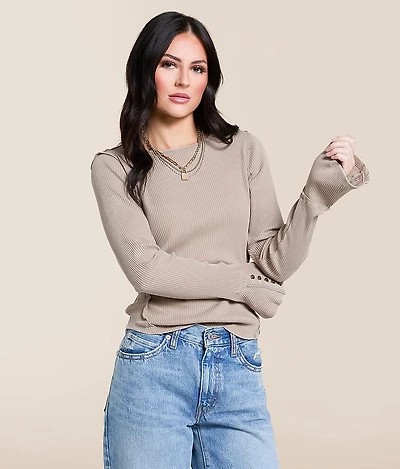Washed Rib Knit Top