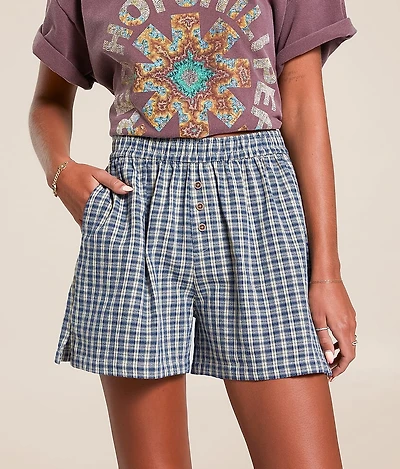 Blue Plaid Boxer Short