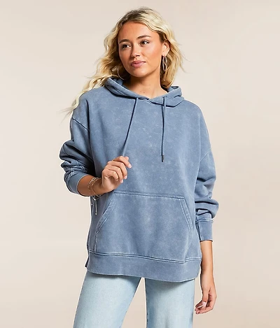 Washed Knit Hooded Sweatshirt
