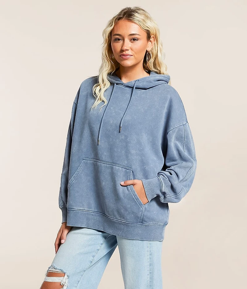 Washed Knit Hooded Sweatshirt