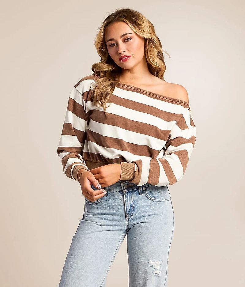 Boatneck Striped Top
