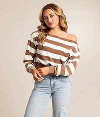 Boatneck Striped Top