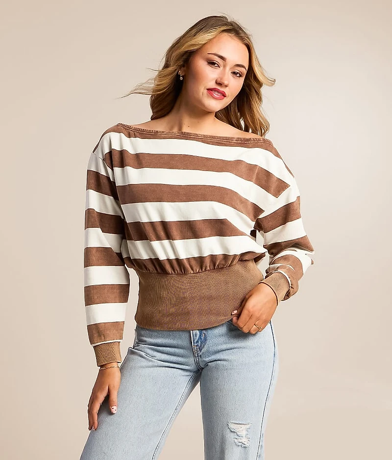 Boatneck Striped Top
