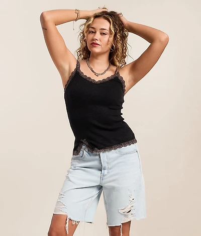Washed Lace Tank Top