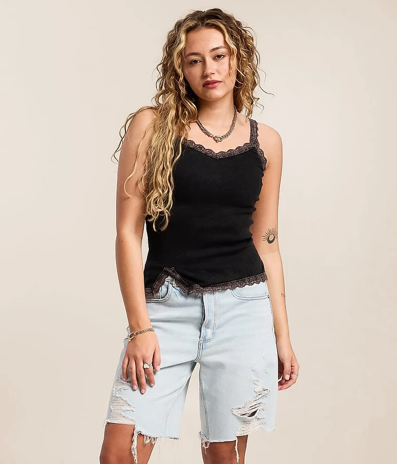 Washed Lace Tank Top