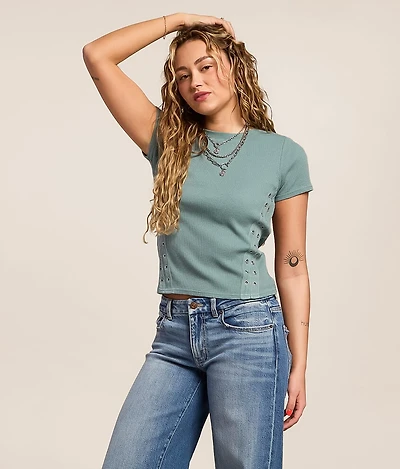 Waffle Knit Top