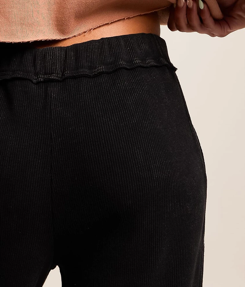 Washed Wide Leg Thermal Pant