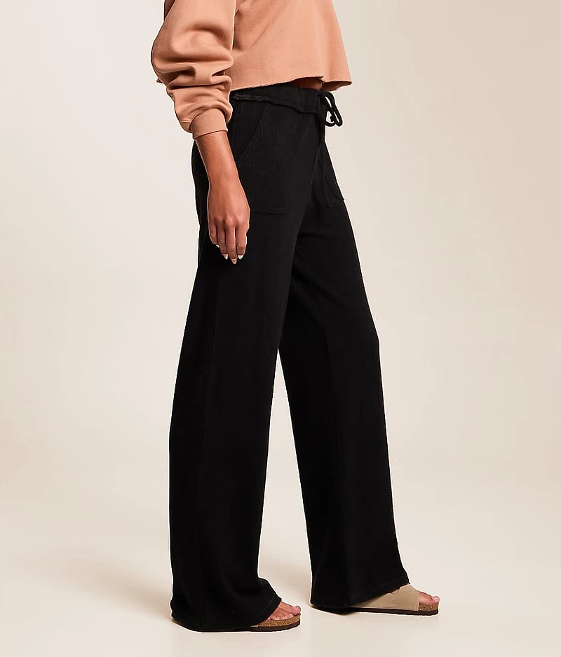 Washed Wide Leg Thermal Pant