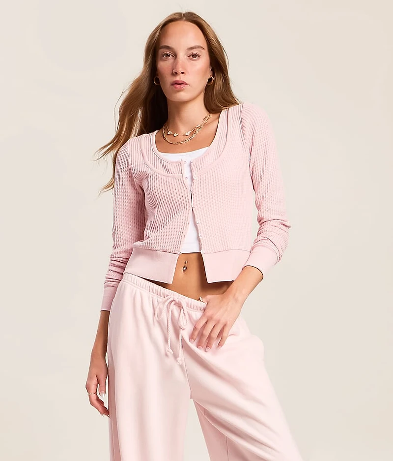 Waffle Knit Cardigan