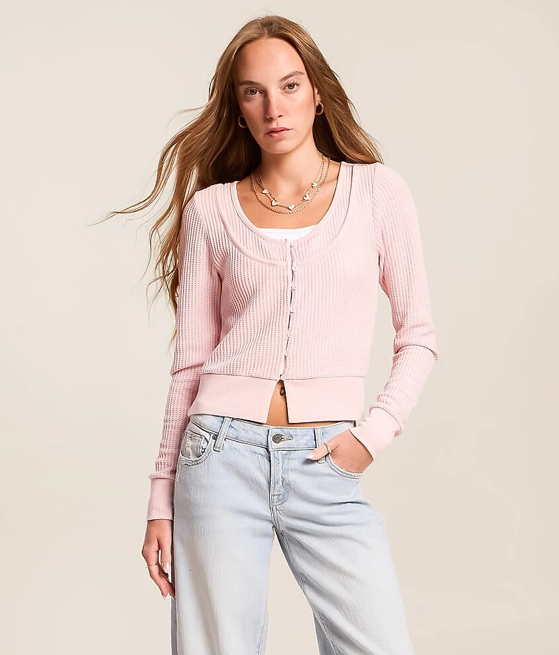 Waffle Knit Cardigan
