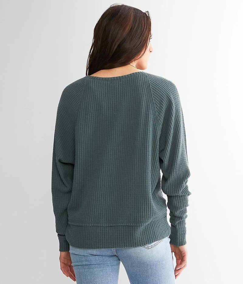 Waffle Knit Thermal Henley