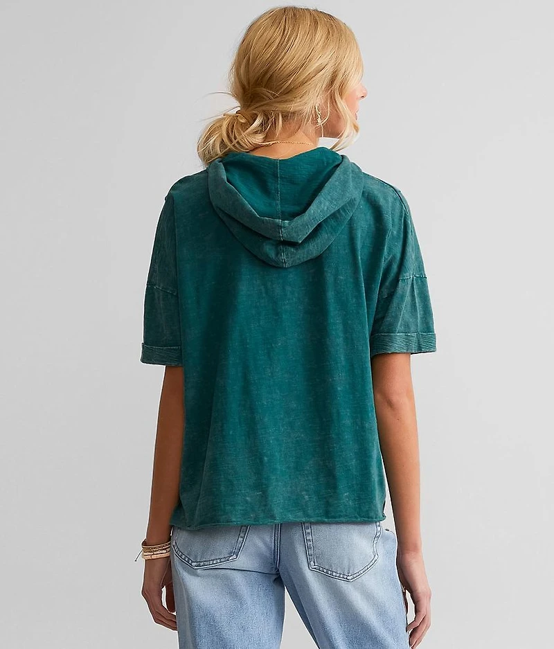 Raw Edge Hooded T-Shirt