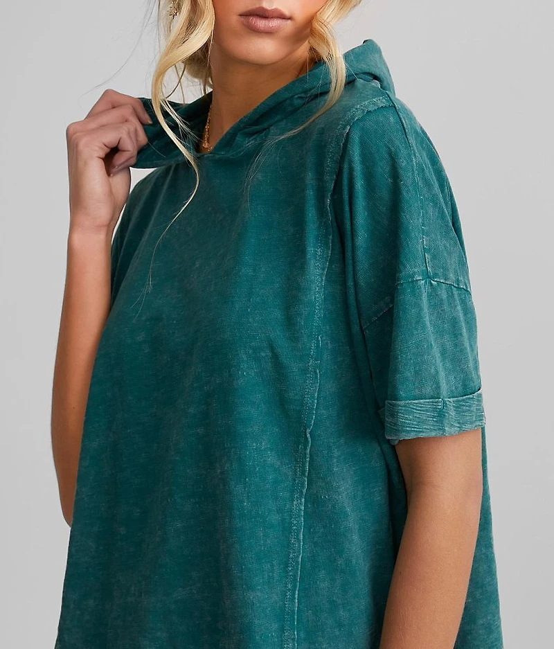 Raw Edge Hooded T-Shirt