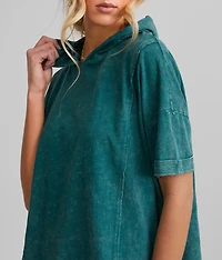 Raw Edge Hooded T-Shirt