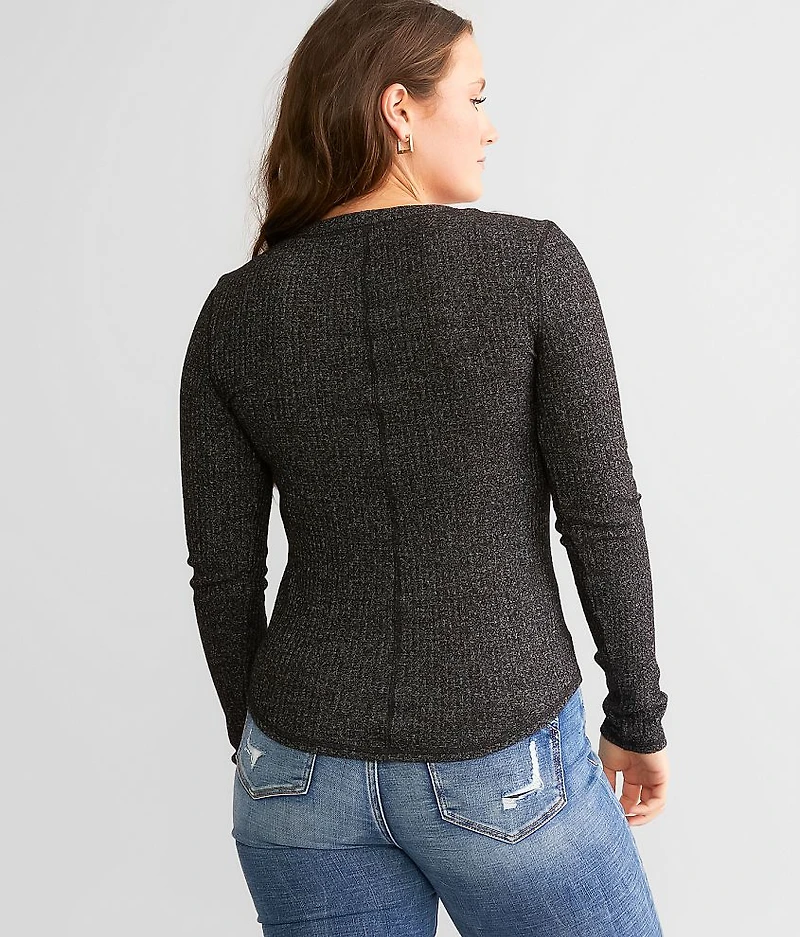 Fitted Contrast Stitch Henley