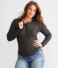 Fitted Contrast Stitch Henley