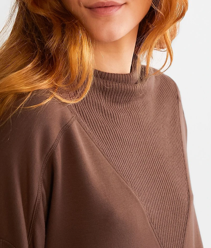 Pieced Rib Knit Top
