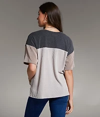 Color Block Textured Top