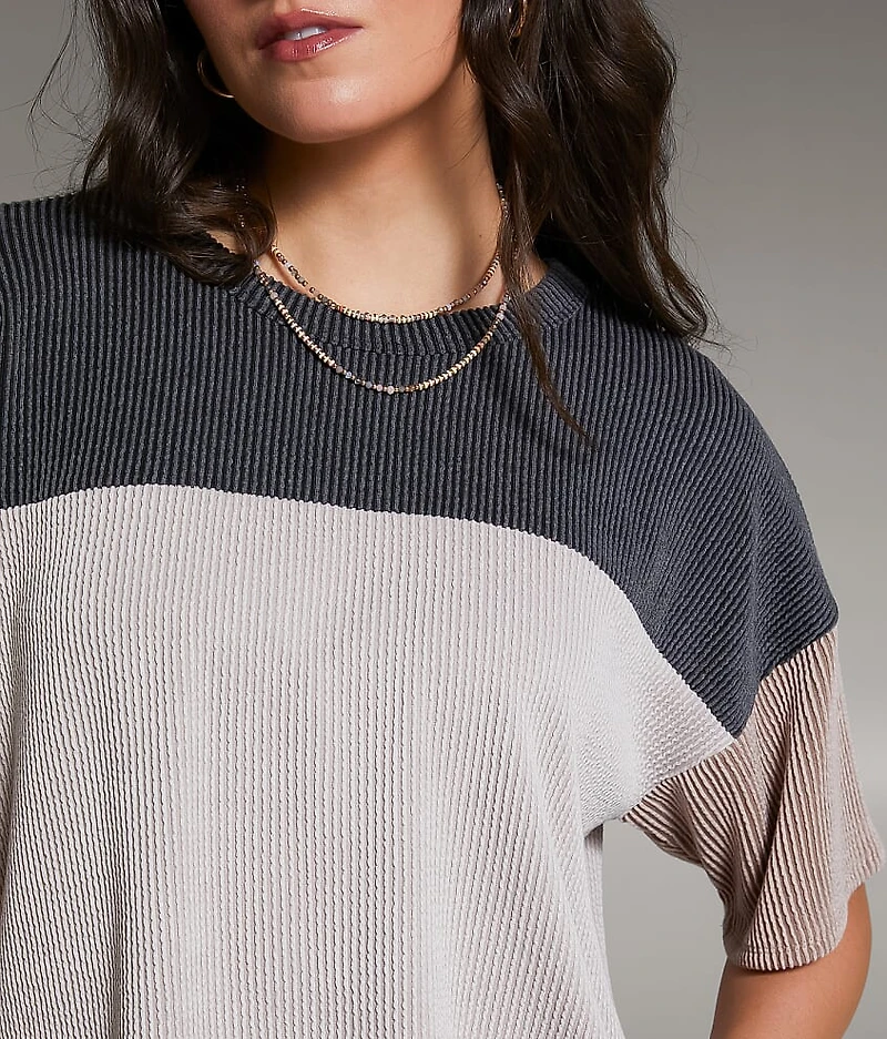 Color Block Textured Top
