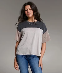 Color Block Textured Top