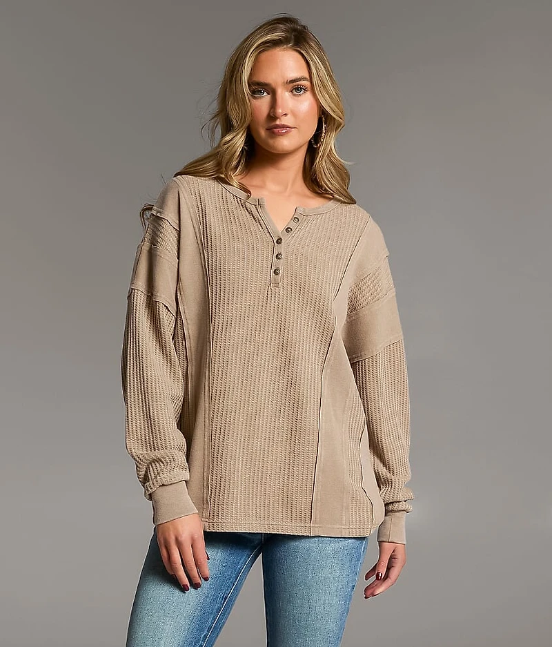 Waffle Knit Henley