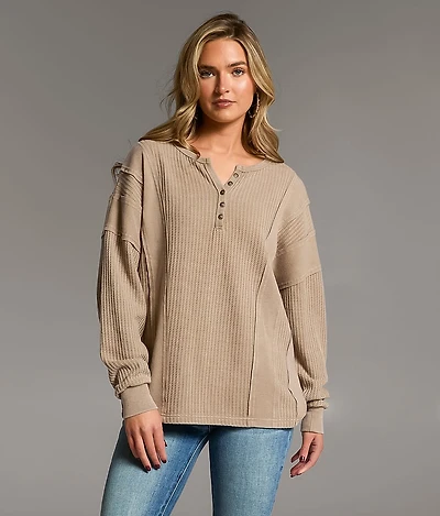 Waffle Knit Henley