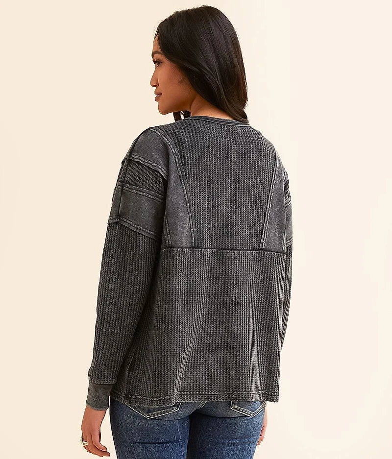 Waffle Knit Henley