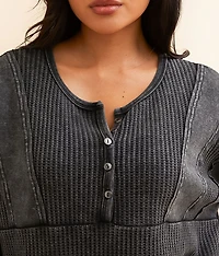 Waffle Knit Henley