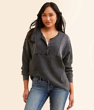 Waffle Knit Henley